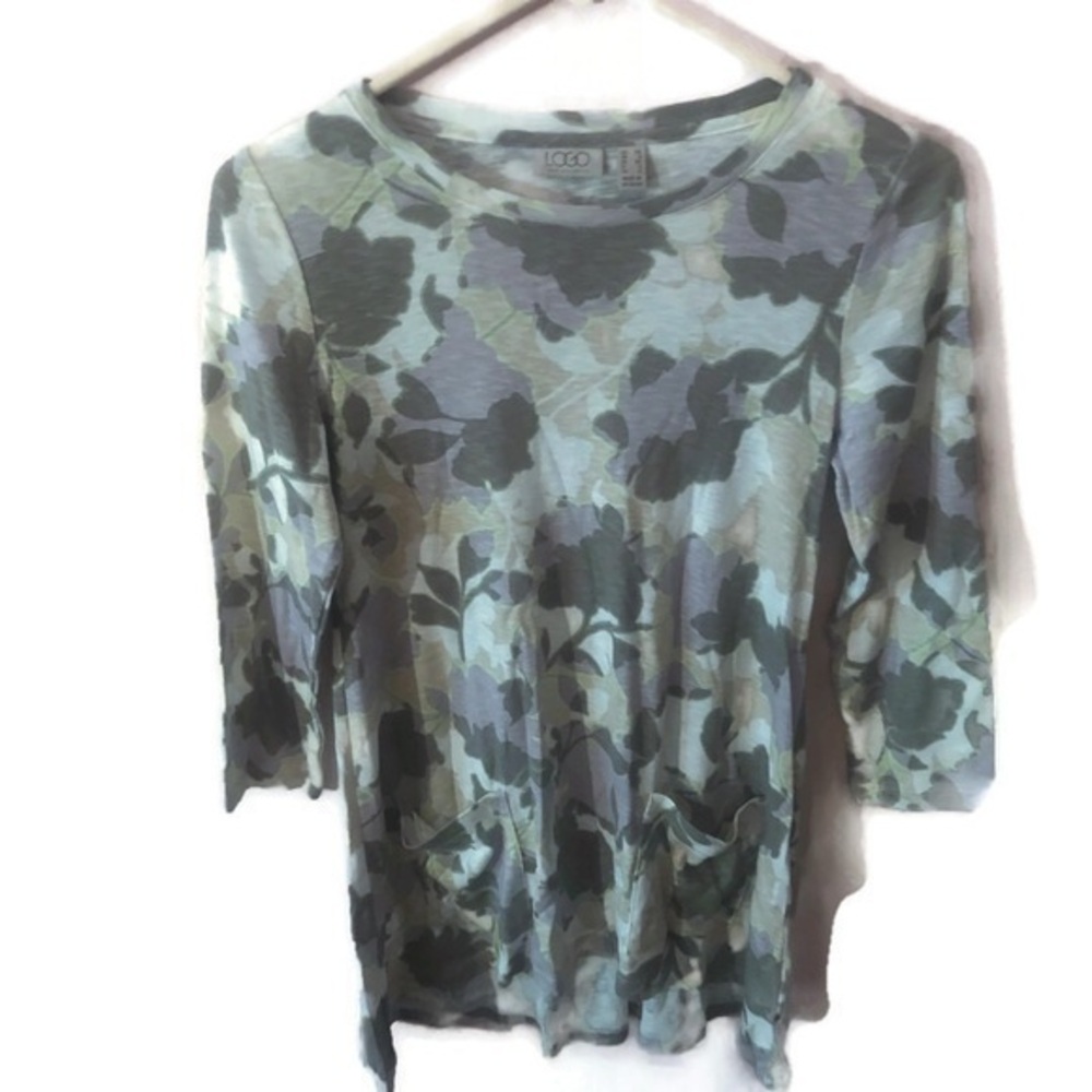 lori goldstein Womens Floral Pattern Shirt Sz XS